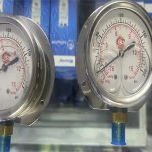 Đồng hồ báo áp suất chân thẳng